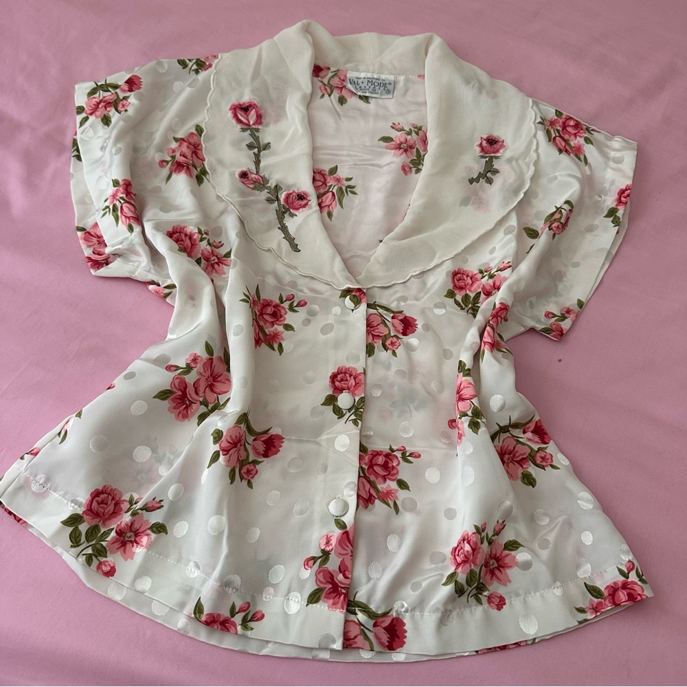 Vintage 80’s Floral Blouse VAL MODE